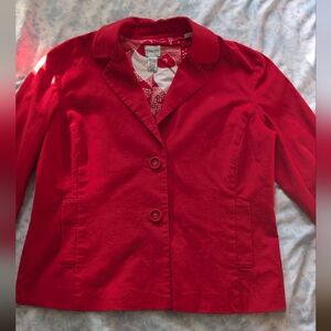 Chico's Red Two-Button Women's Blazer Jacket